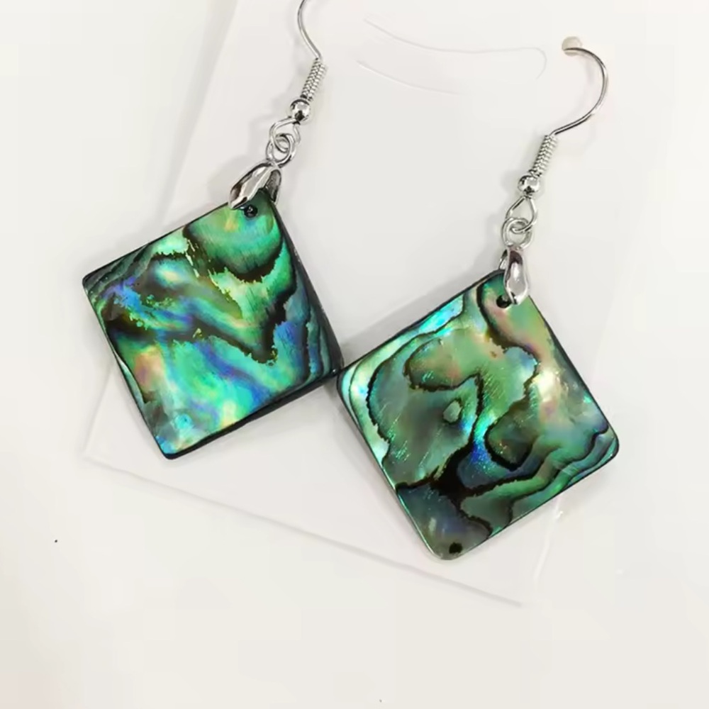 Natural Abalone Shell Earrings - image 3